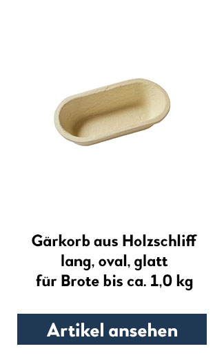 Holzsschliff-Gärkorb (Simperl) glatt, lang, oval für 1000g Teig
