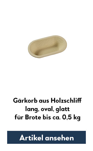 Holzsschliff-Gärkorb (Simperl) glatt, lang, oval für 500g Teig