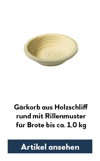 Holzsschliff-Gärkorb (Simperl) mit Rillenmuster, rund für 1000g Teig